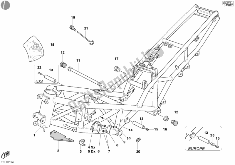 Tutte le parti per il Telaio del Ducati Sport ST4 S 996 2003